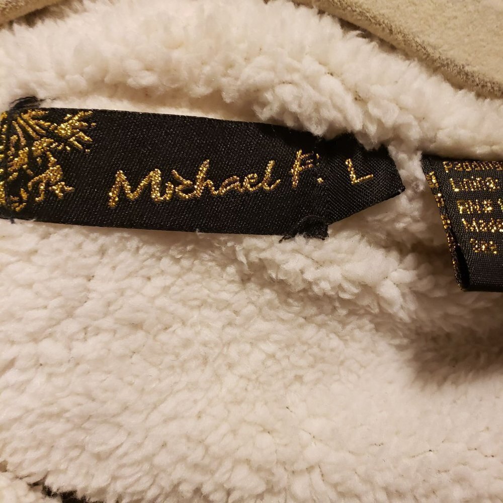 Michael F. plaid vest faux fur size L - Picture 6 of 9